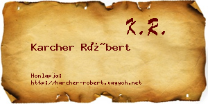 Karcher Róbert névjegykártya